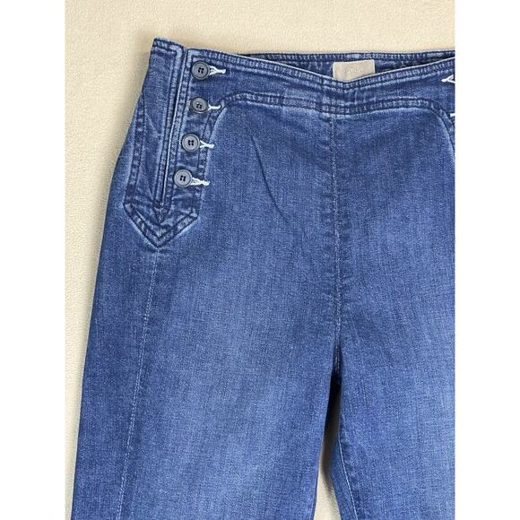 Mother Jeans Womens 28 Blue Sailor Tripper Flared High Rise Side Button Fly - Picture 3 of 15